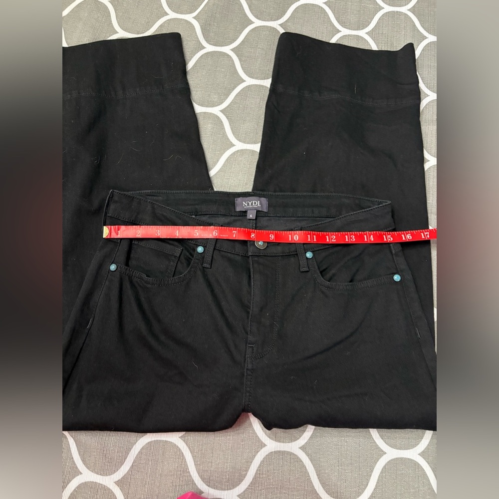 NYDJ Not Your Daughters Jeans Theresa Wide Leg Crop Lift Tuck Black Jeans - Picture 9 of 13